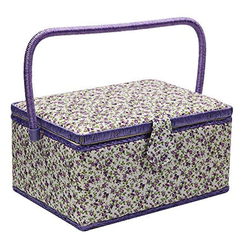Flrhsjx Large Sewing Basket with Accessories, Sewing Organizer Box for Sewing Supplies and DIY Crafting Tools Storage, Sewing Kit Tools for Sewing Mending - Image 1